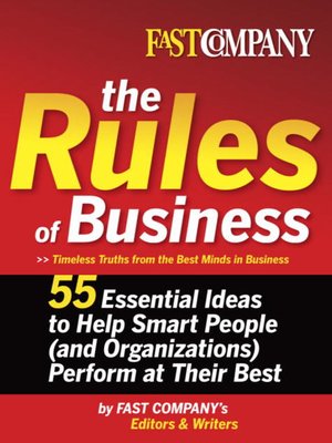 Fast Company the Rules of Business - ebook